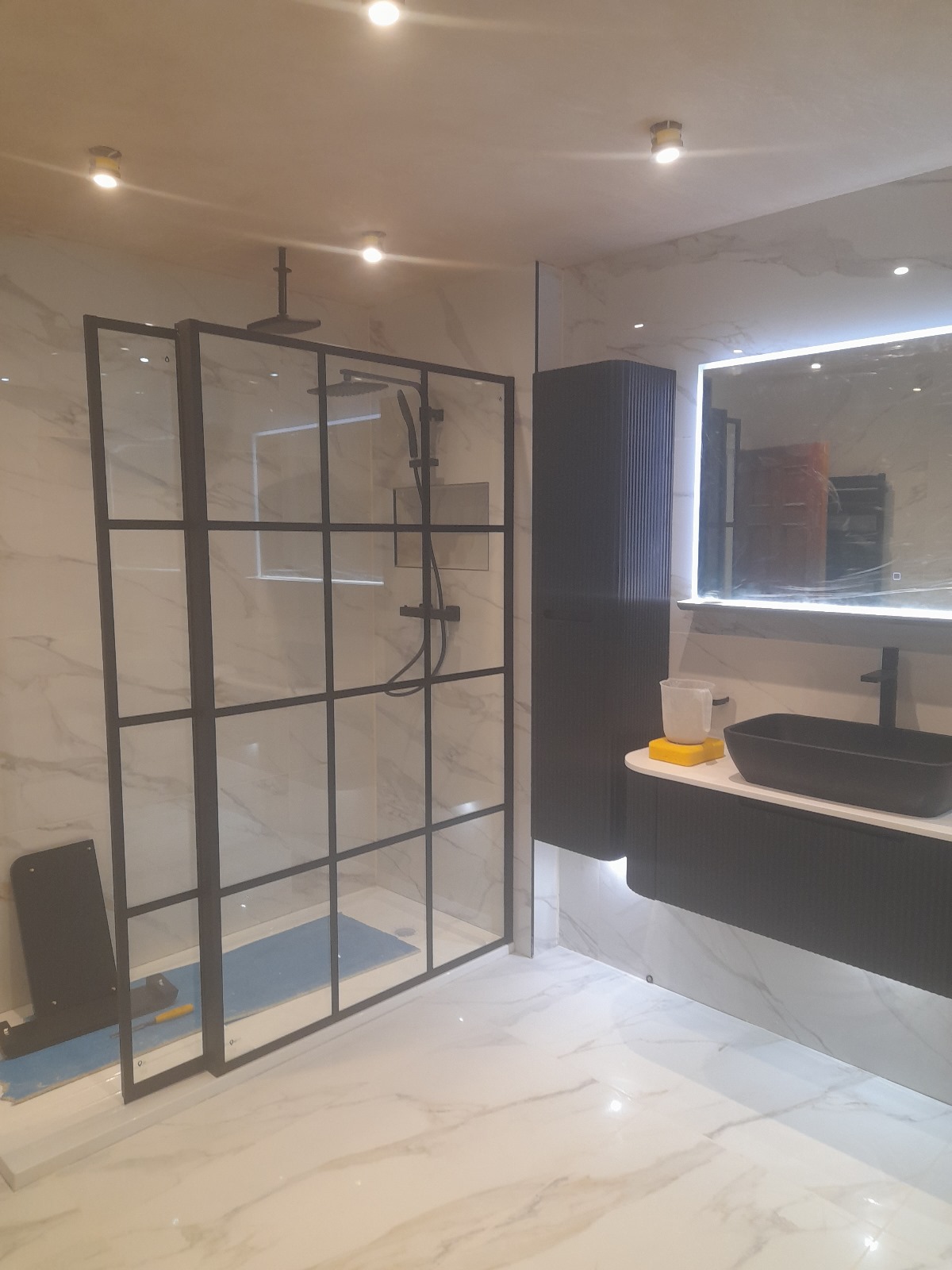 Industrial Grid Shower Screen